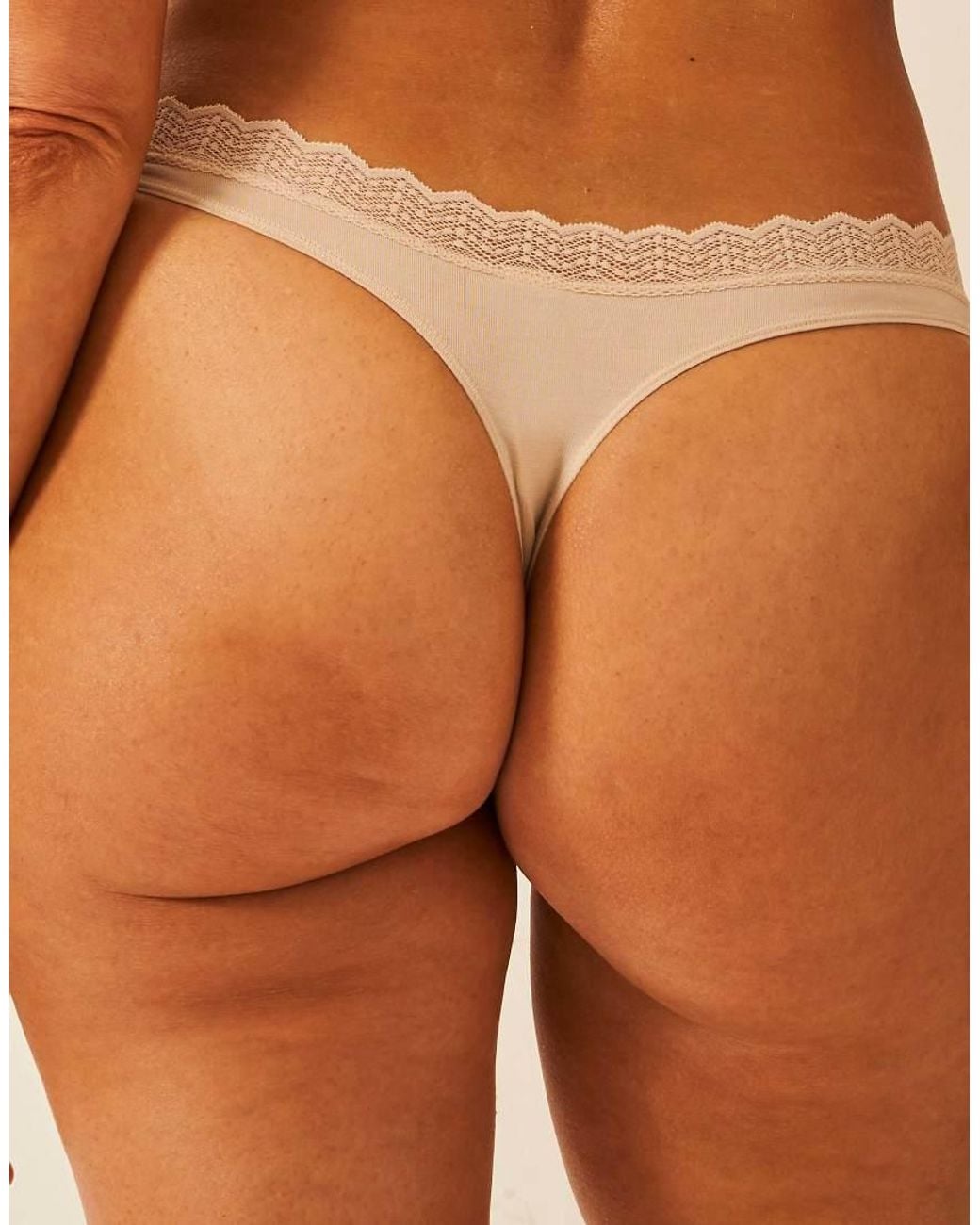 Stripe & Stare Black Zigzag Lace Thong Four Pack