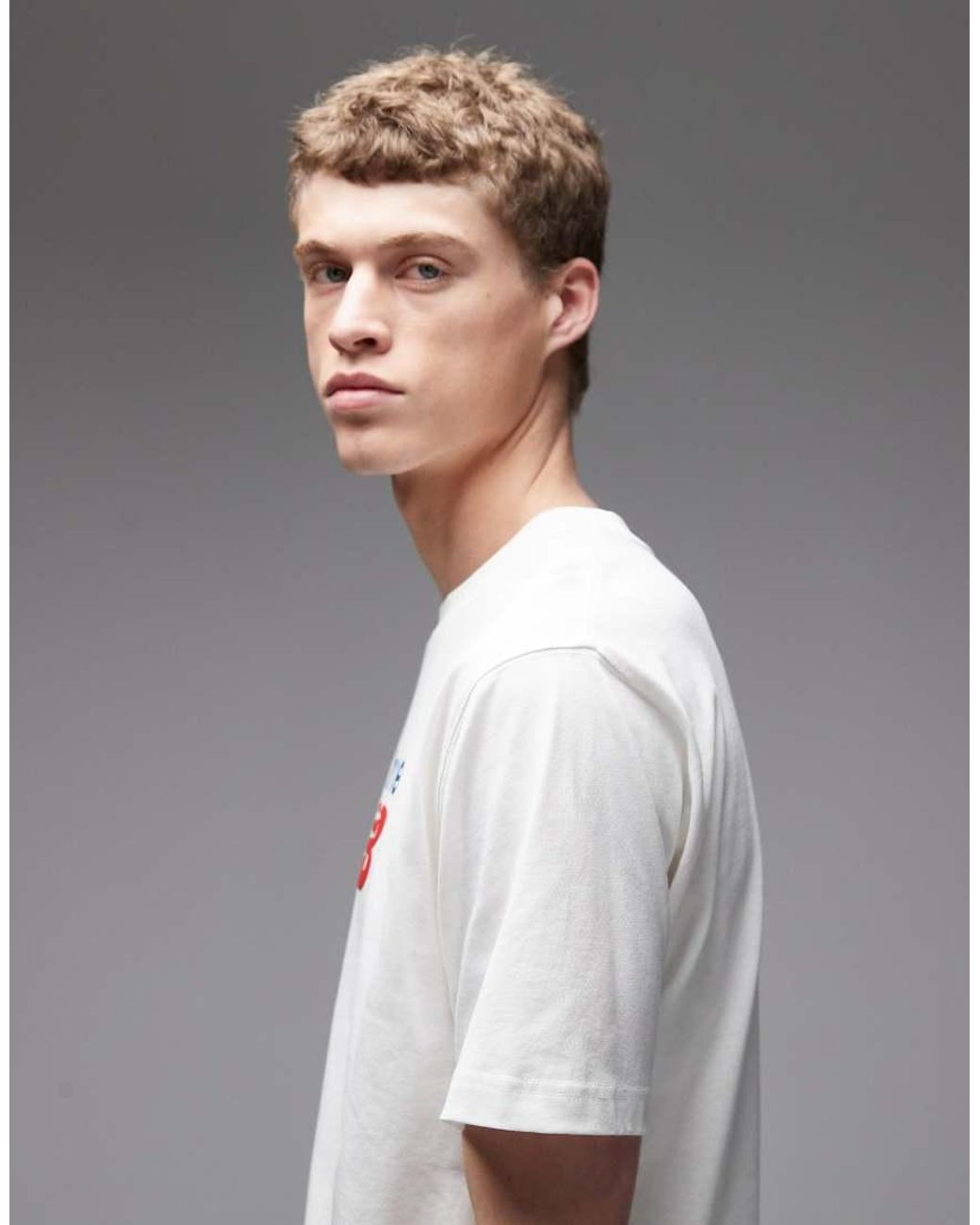 New Balance Gray Athletics Premium Relaxed Chest Logo T-Shirt for men