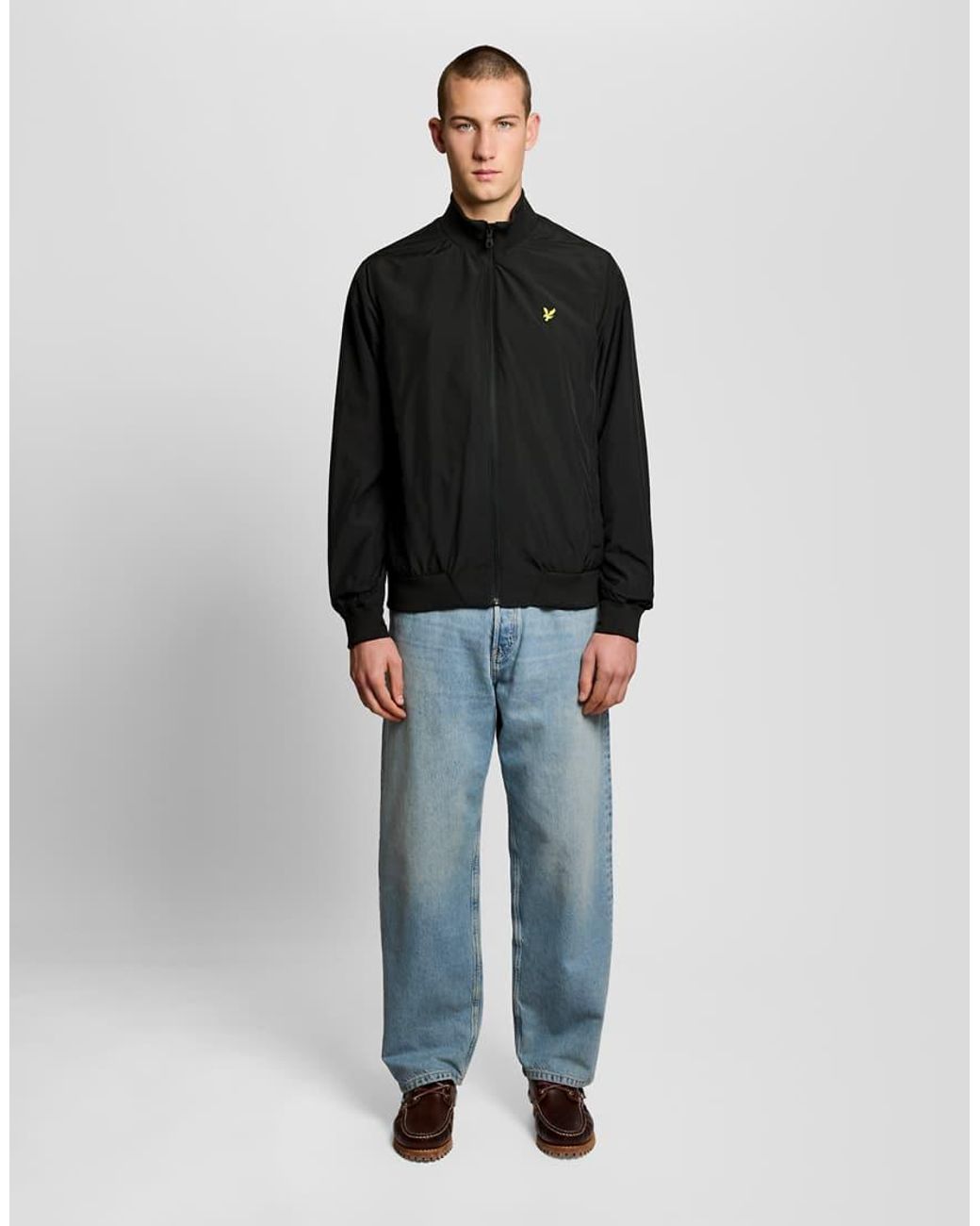 Lyle & Scott Black Mid Jackets Funnel Neck Shell Jacket for men