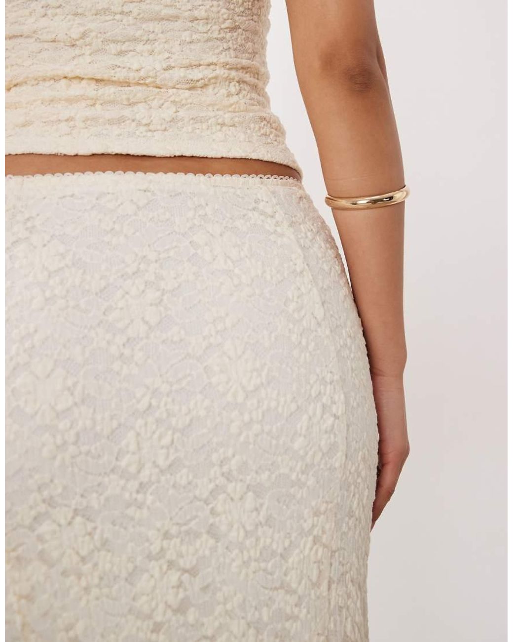 Nia Natural Normandie Lace Midaxi Skirt