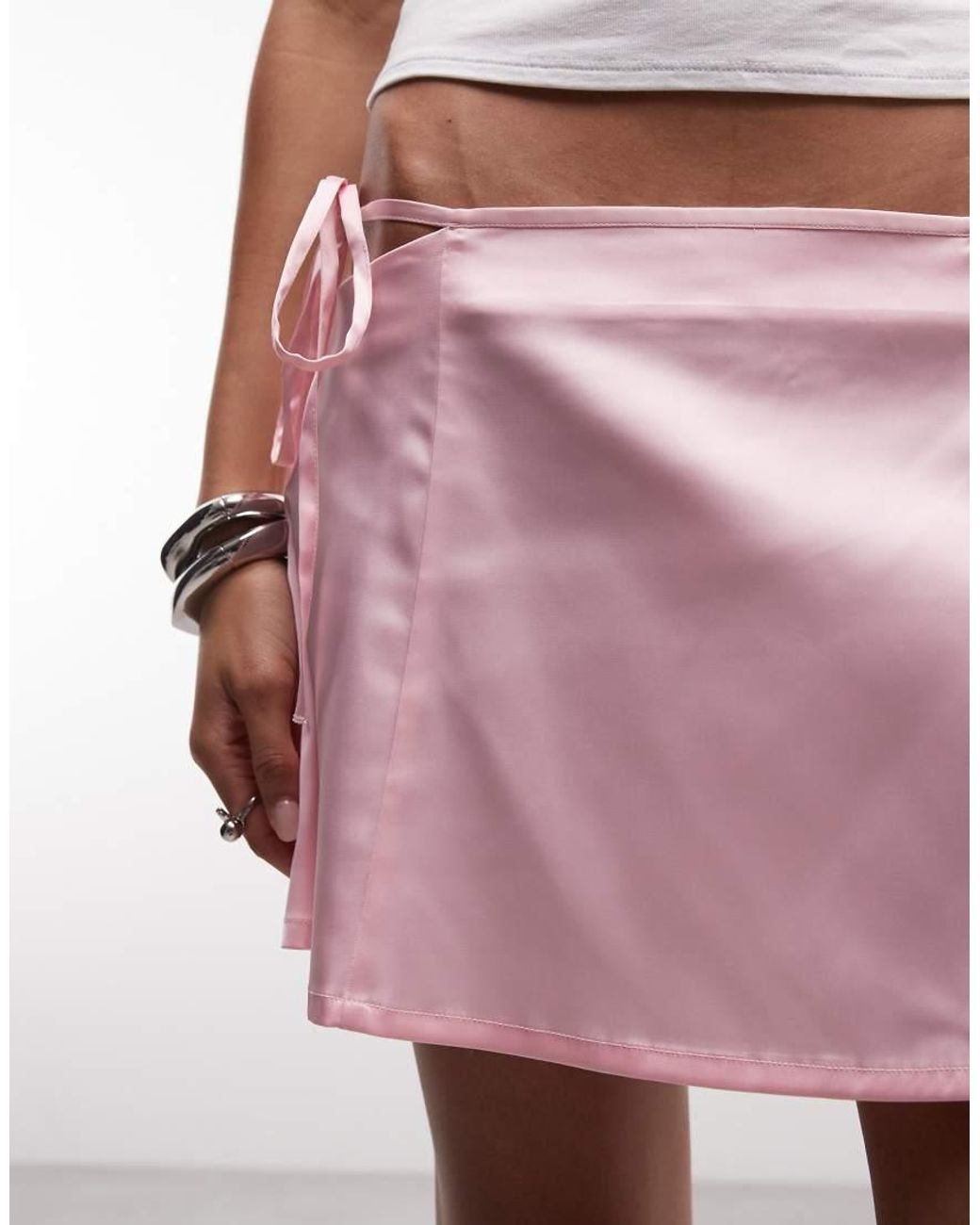 Monki Pink Low Rise Festival Mini Skirt With Cut-outs