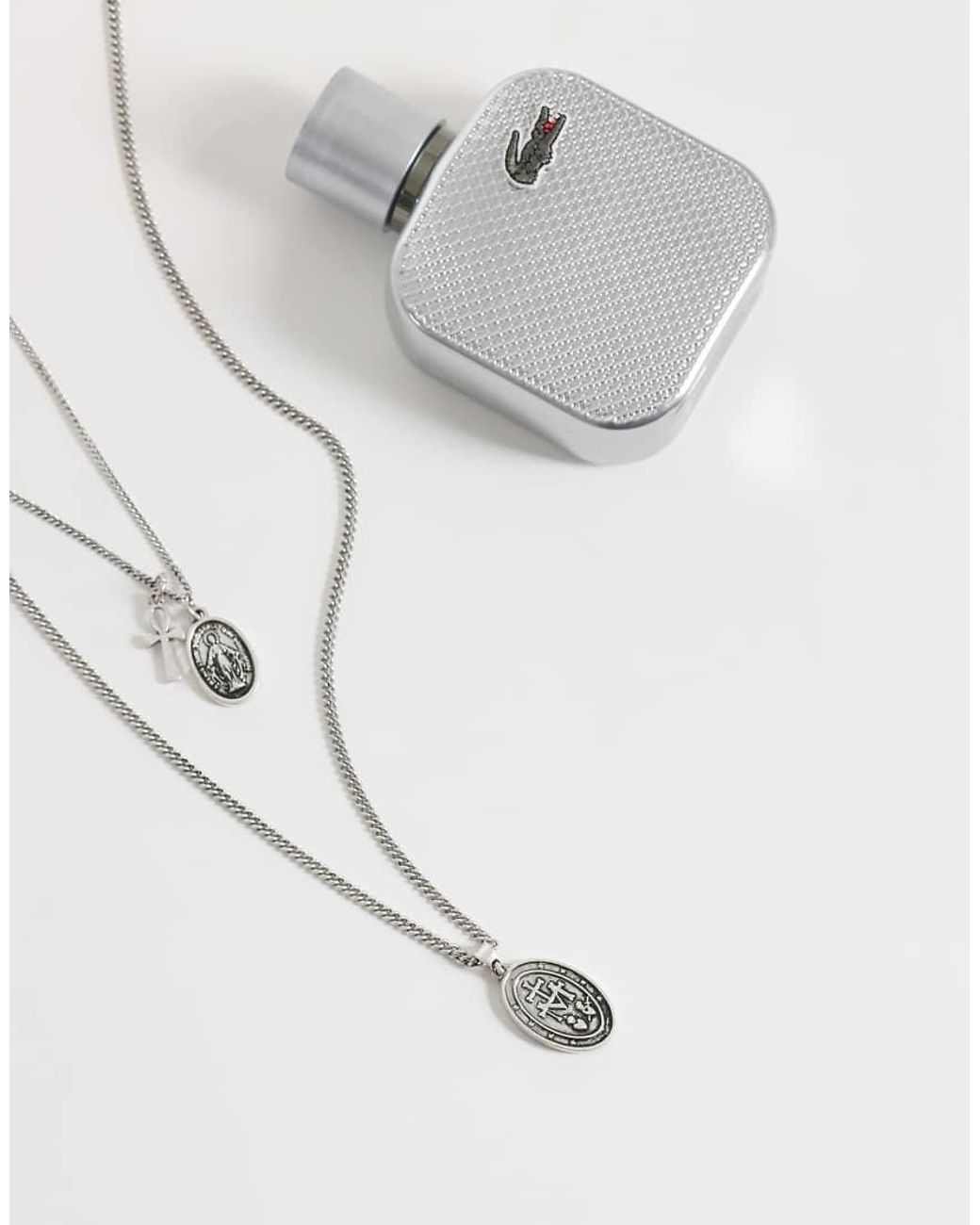 ASOS White 2 Pack St Mary And Cross Multi Pendant Necklace for men