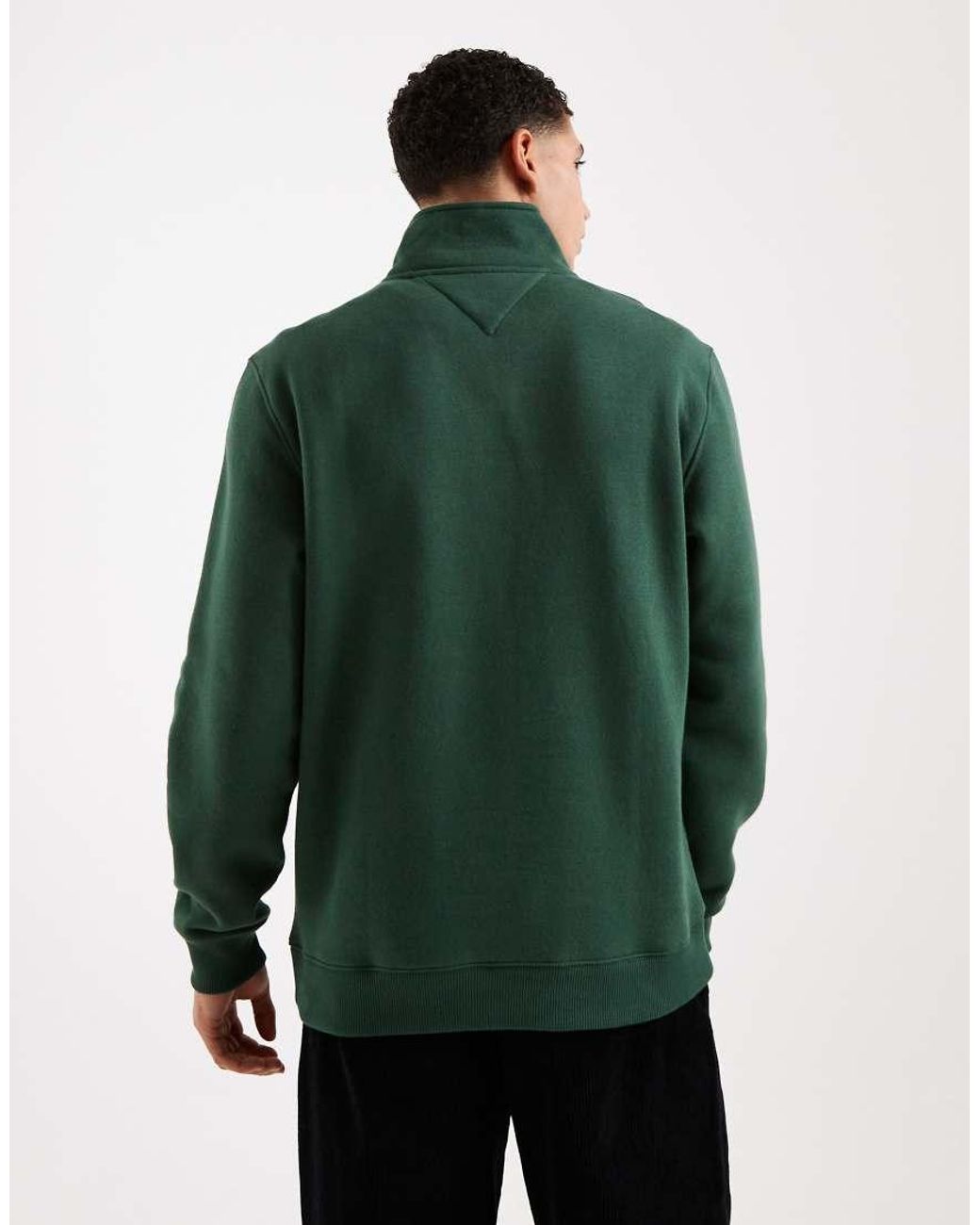 Tommy Hilfiger Green Badge 1/4 Zip Fleece Sweatshirt for men