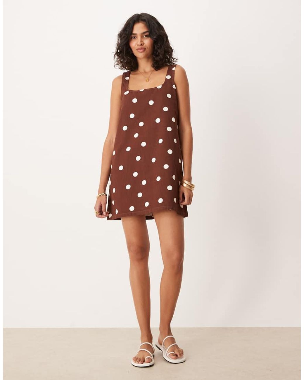 ASOS Red Square Neck Denim Mini Dress
