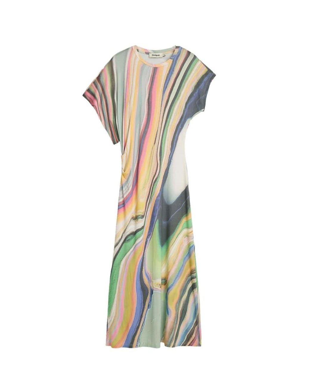 Desigual White Maxi Wave Dress