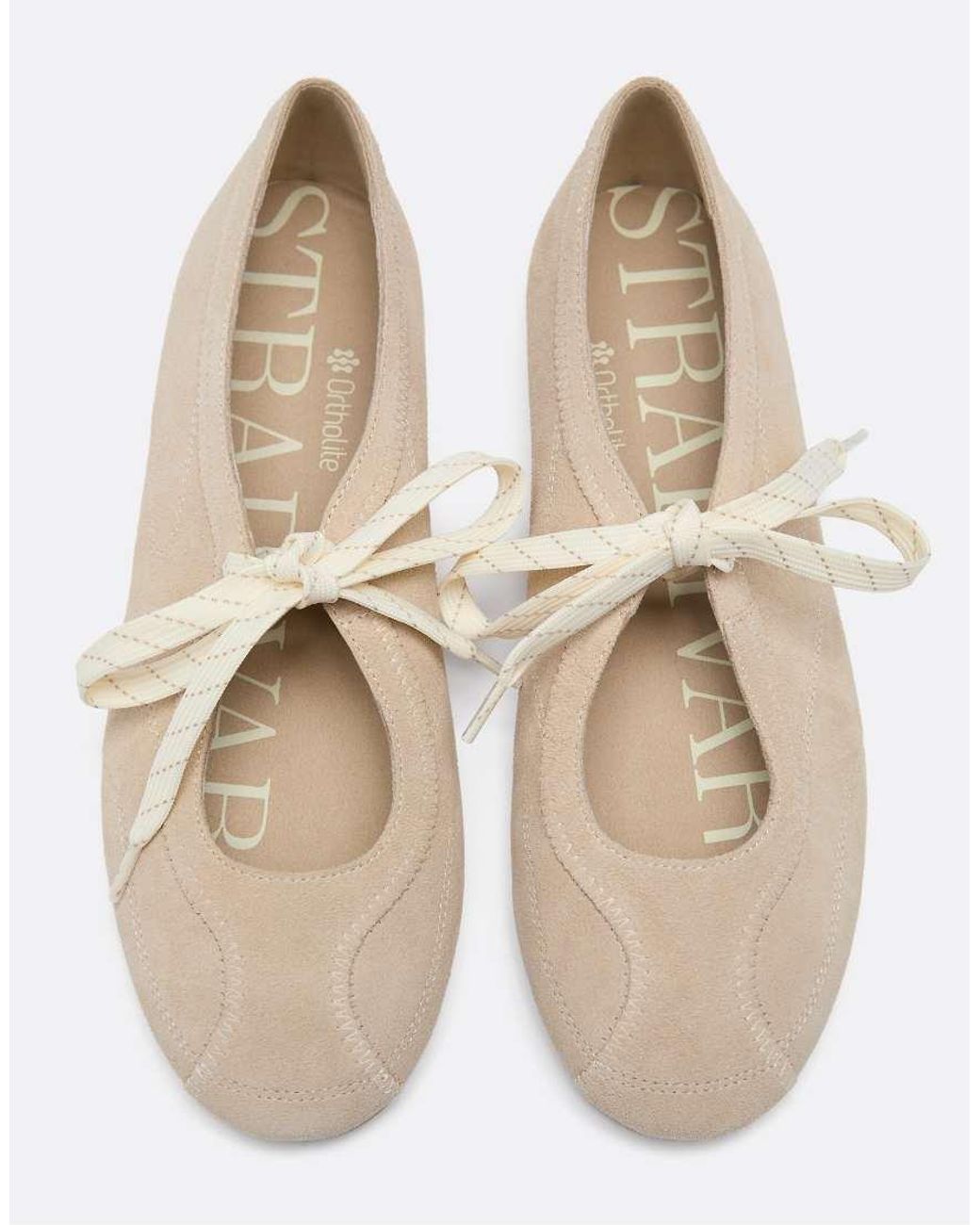 Stradivarius White Leather Bow Sneakerinas