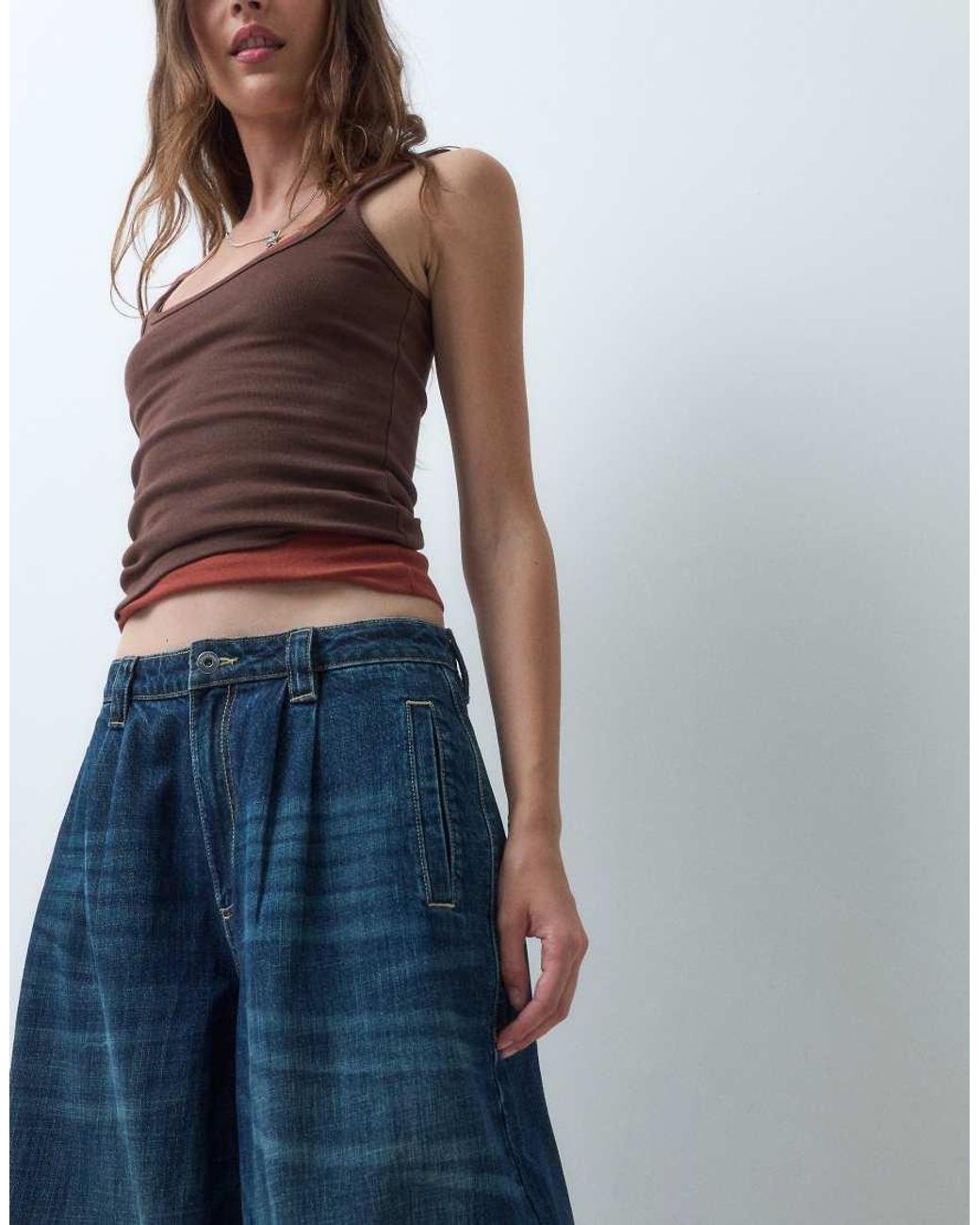 Collusion Blue Xl Balloon Jean With Pleats