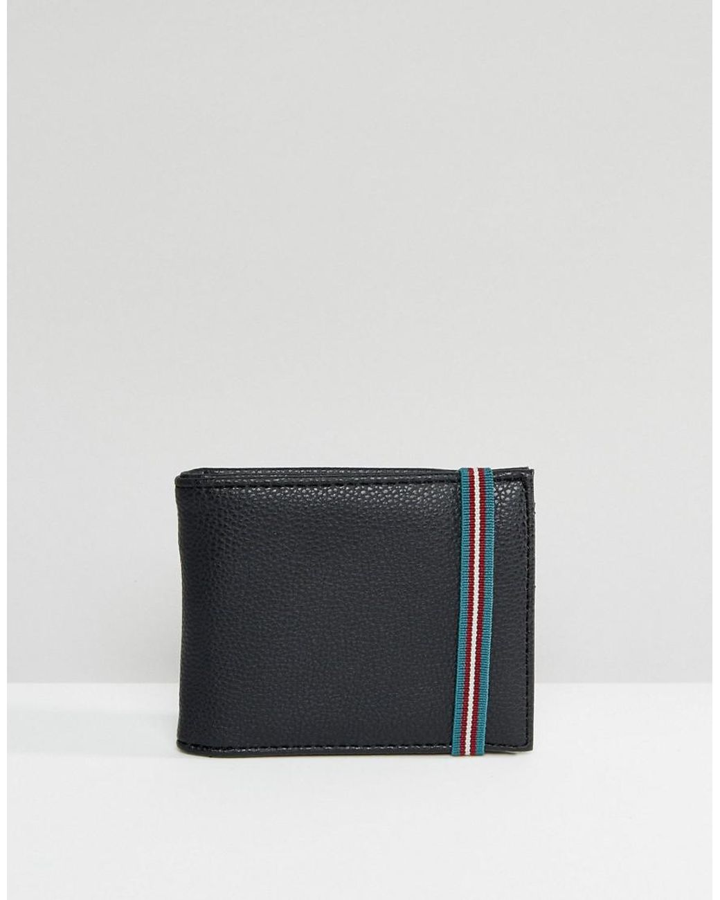 New Look Wallet With Elastic Strap In Black for Men