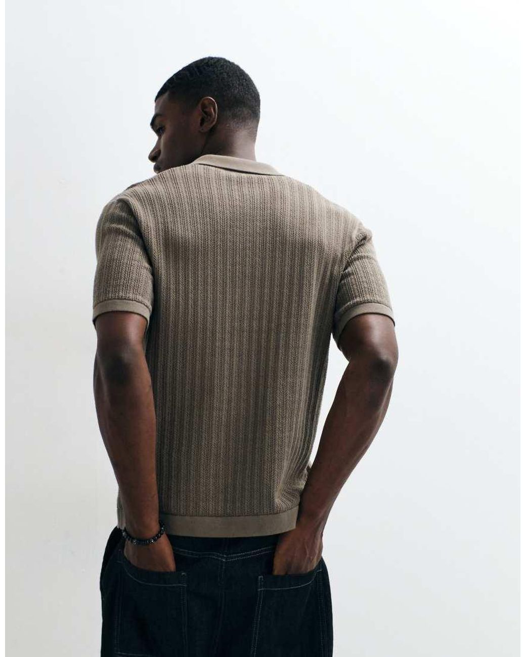 Only & Sons Gray Short Sleeve Knit Shirt for men