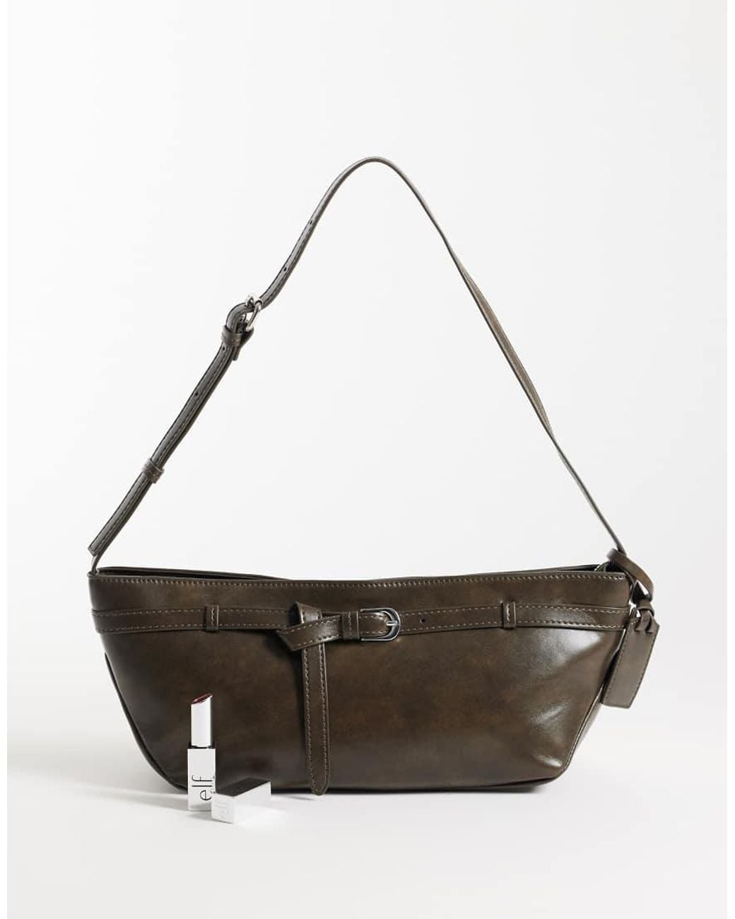 ASOS Faux Leather Shoulder Bag in White | Lyst UK