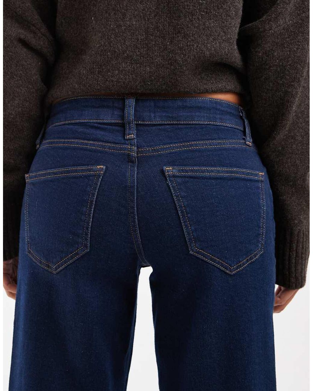 Only Petite Black Judy Low Rise Wide Leg Jeans