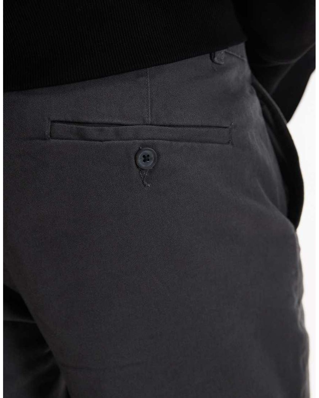 Topman Black Slim Chino Trousers for men