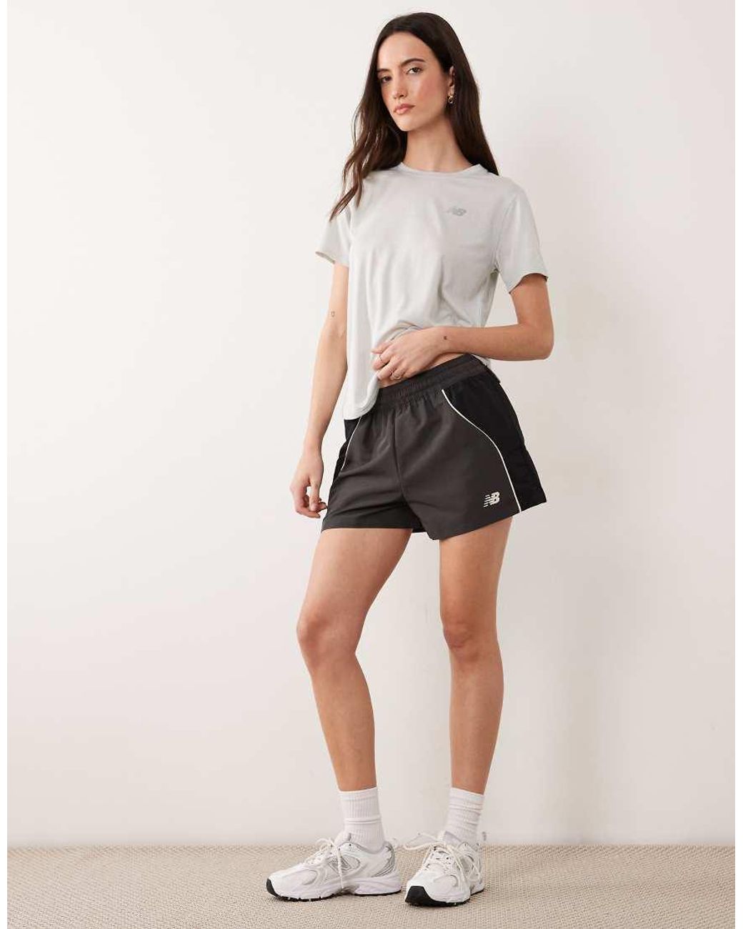 New Balance White Trackside Woven Short