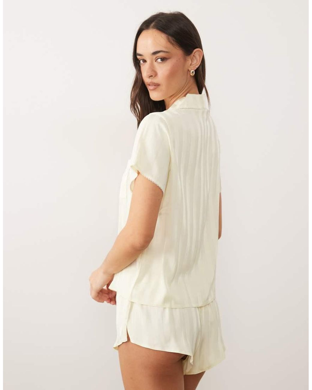 Boux Avenue Natural Satin Jacquard Short Pj Set