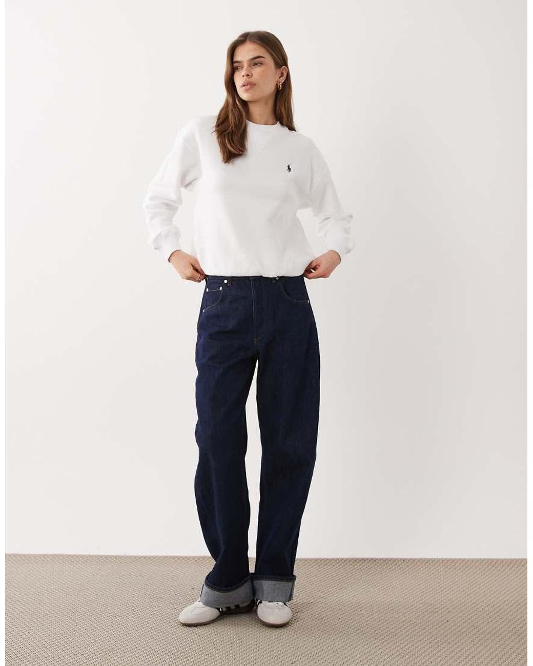 Polo Ralph Lauren White Icon Logo Knit Sweatshirt