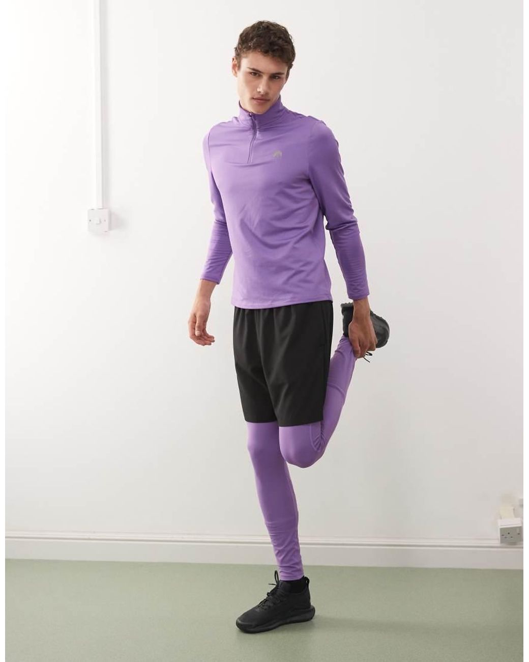OOSC Purple Elite Activewear 1/4 Zip Top for men