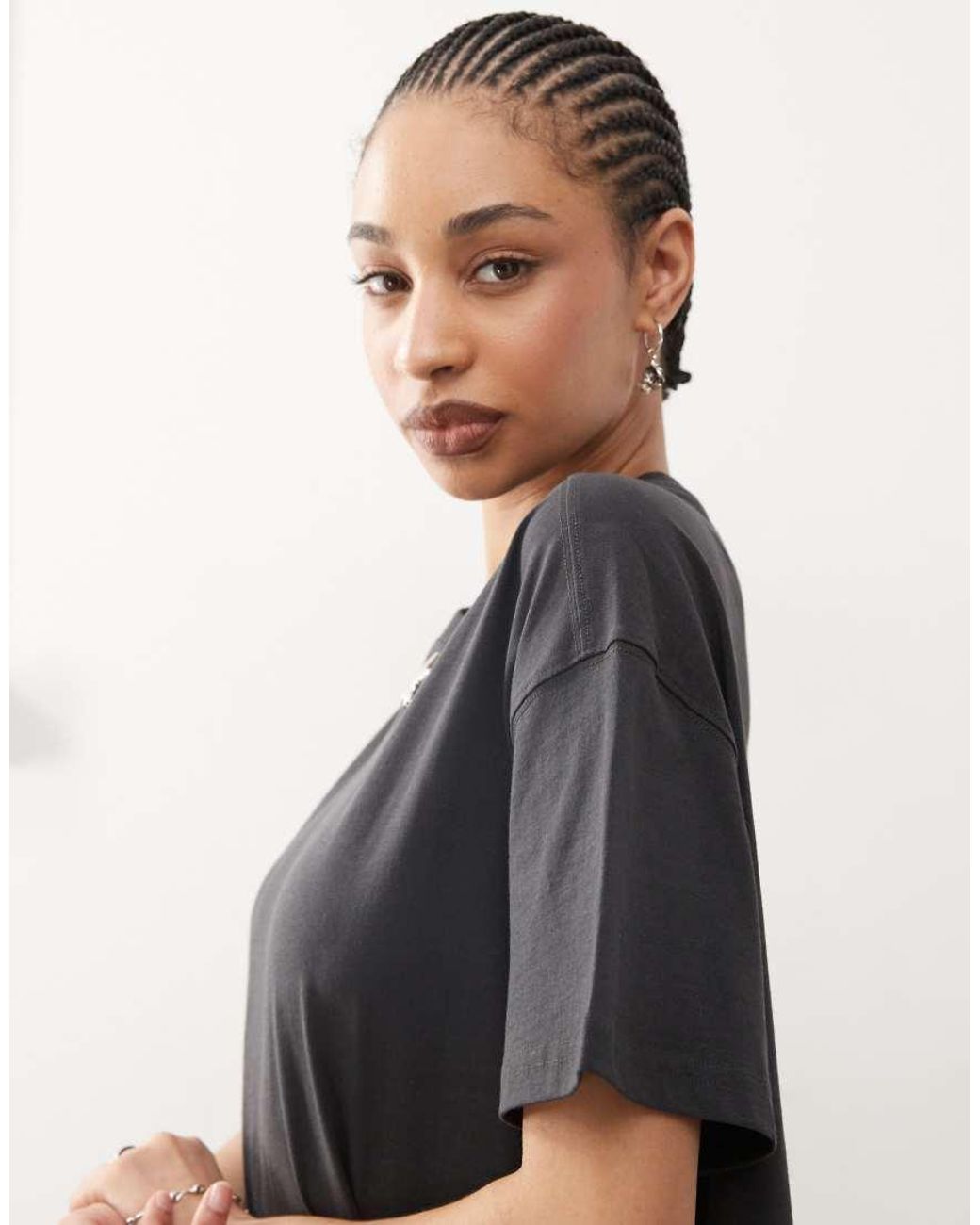 Weekday Blue Boxy Fit Oversized T-Shirt