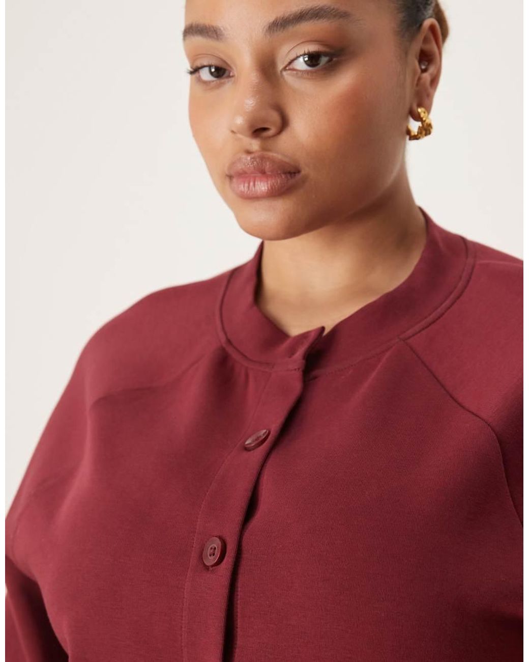 ASOS Red Asos Design Curve Interlock Cardigan