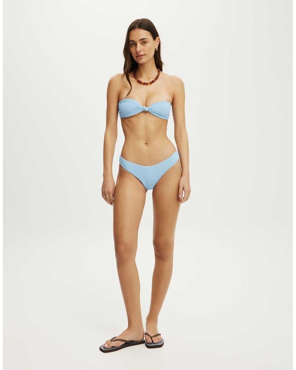 Cotton On Blue Knot Micro Bandeau Bikini Top