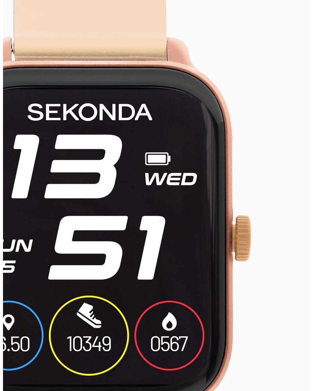 Sekonda Black Motion Go 37Mm Rectangular Smartwatch Watch