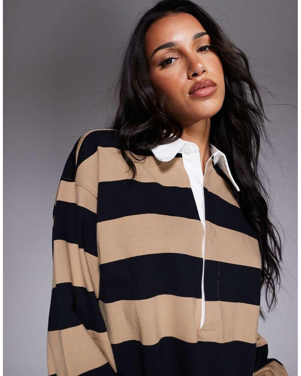 GOOD AMERICAN Black Jersey Polo Mini Dress