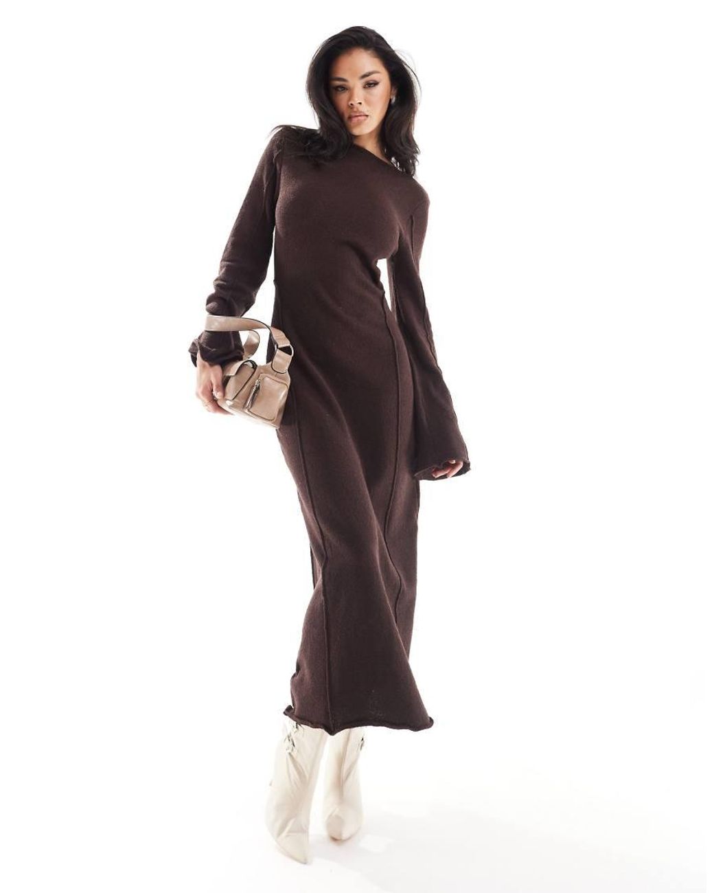 combined knit maxi dress nakd Knitted Combined Maxi Dress - T-shirt Dresses - Red