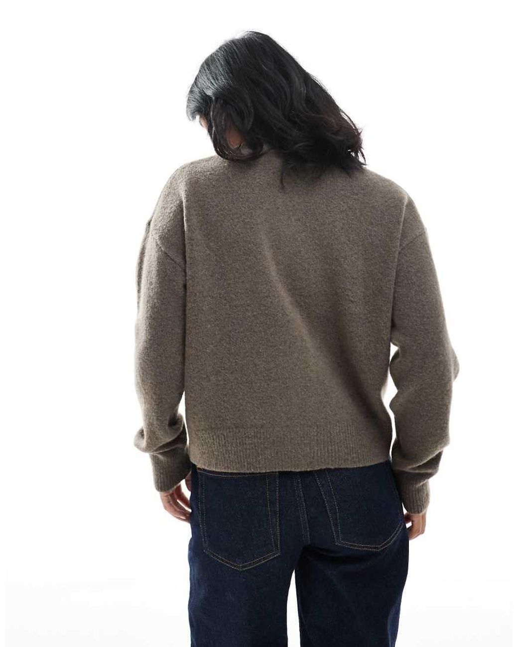 New Look Gray Crew Neck Cardigan
