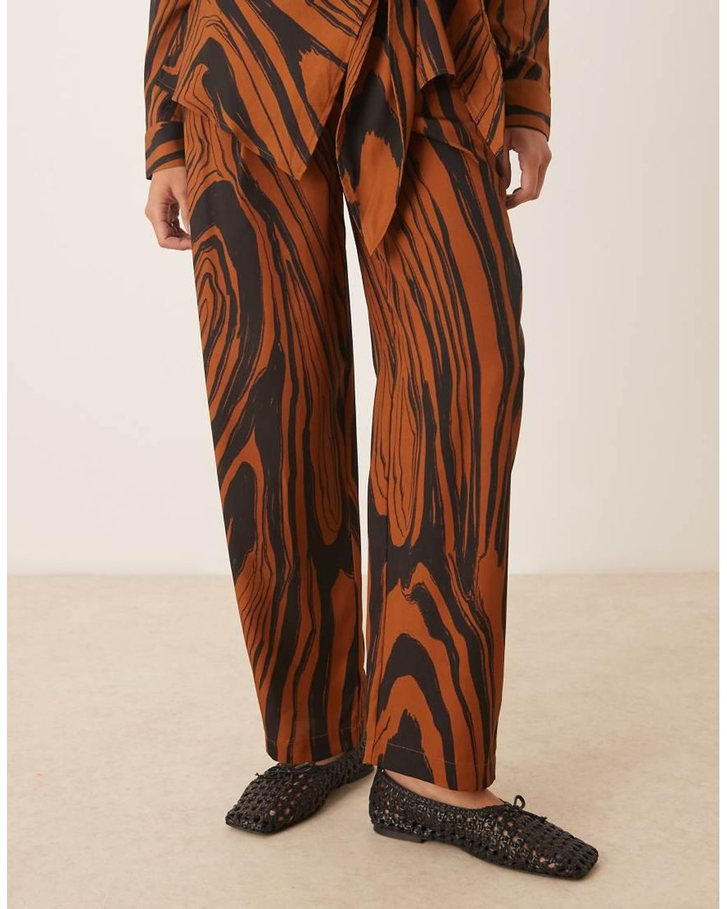 ASOS Brown Soft Tapered Trousers Co-Ord