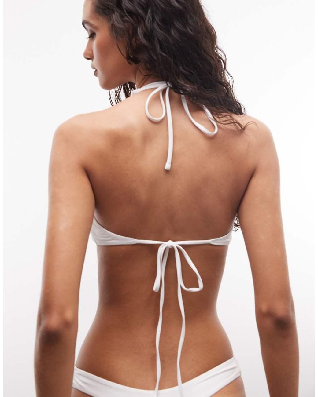 Frankie's Bikinis Black X Jennie Kim Halterneck Bikini Top With Lattice Detail