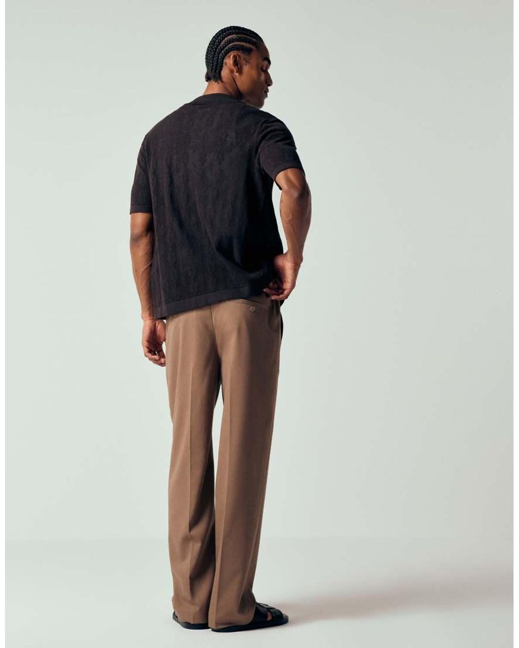 Only & Sons Brown Loose Fit Tailored Pants for men