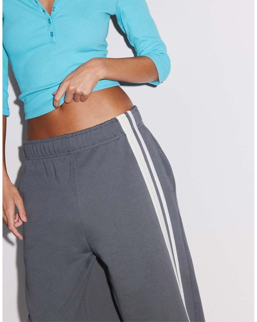 Stradivarius Blue Side-Stripe Fleece Bermuda Shorts