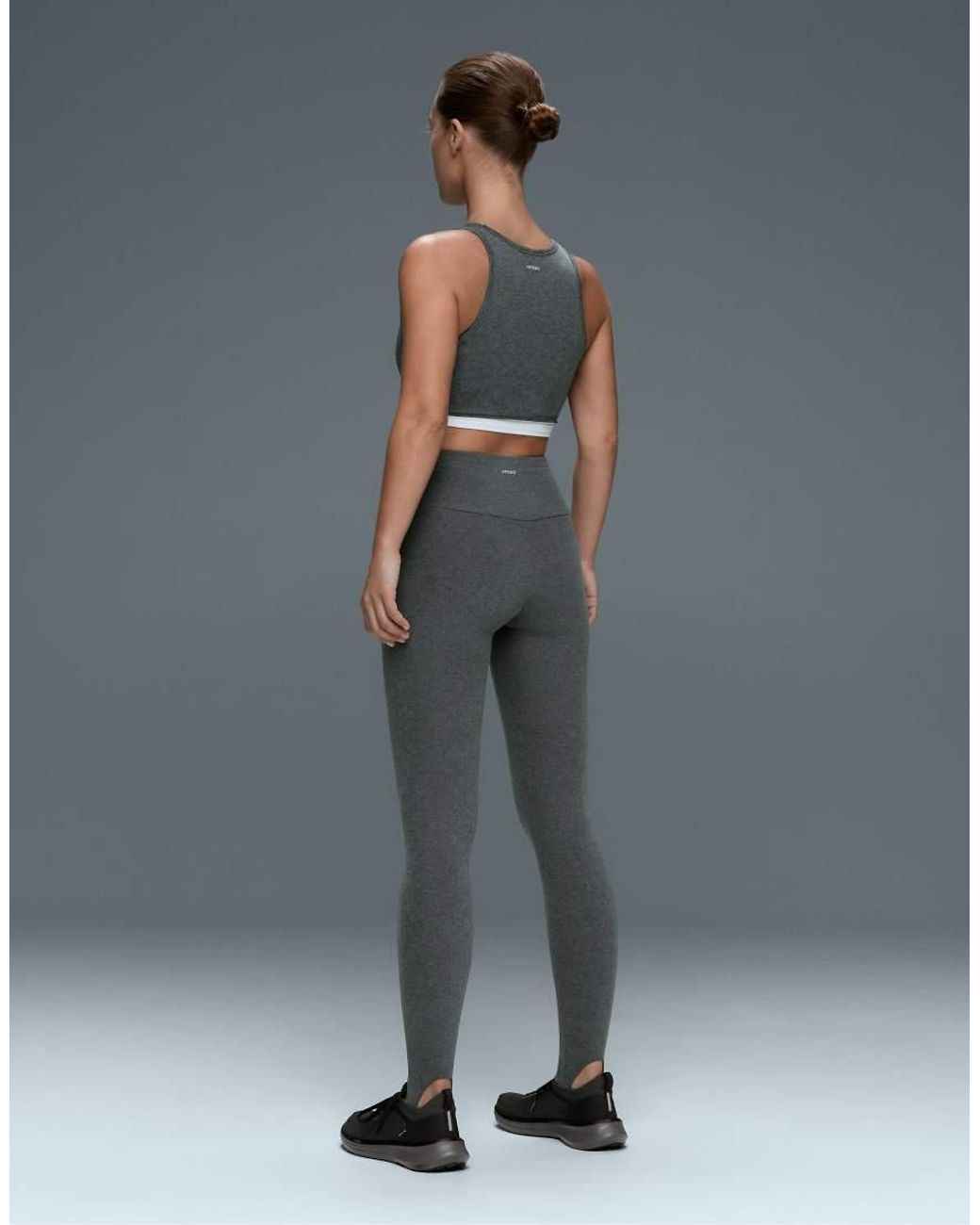 Oysho Gray Marl Overlay Halterneck Tank Top