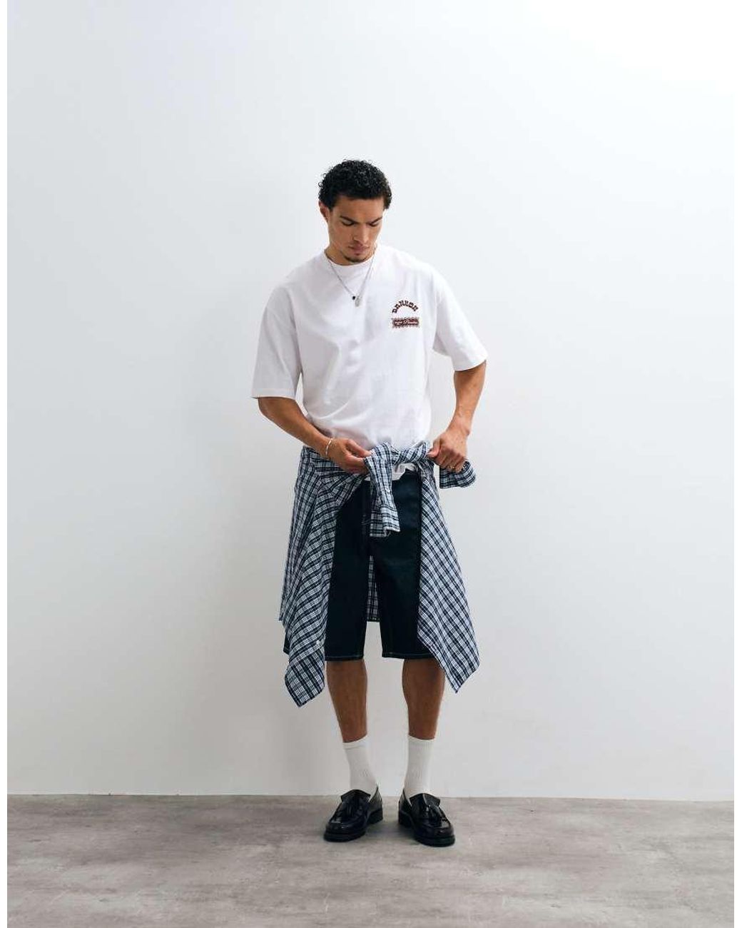 ASOS White Oversized T-Shirt With Crocodile Graphic for men