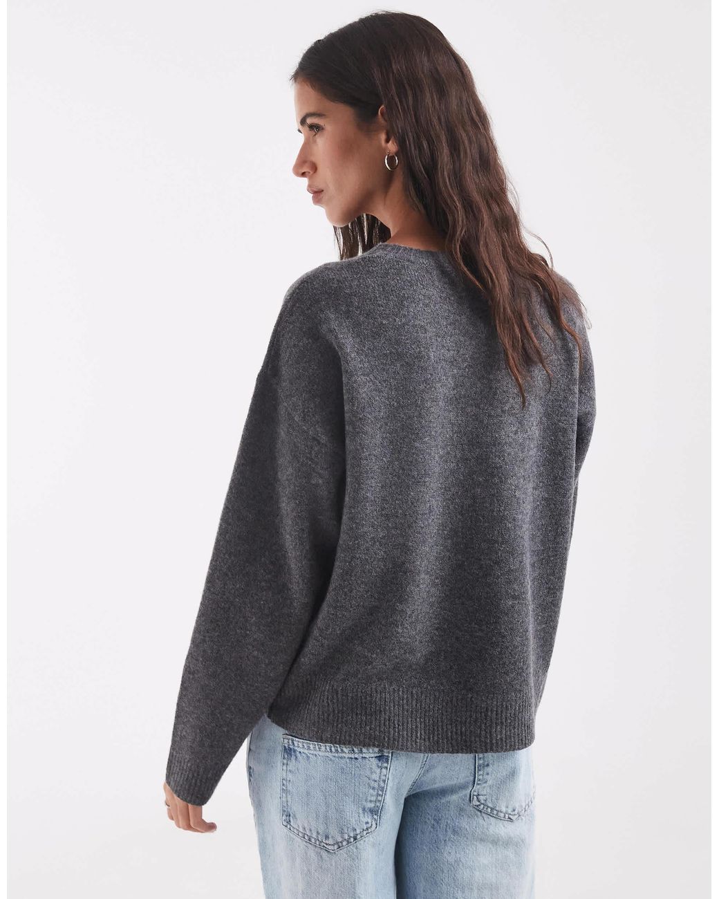 ONLY Gray Strickpullover mit rundhalsausschnitt
