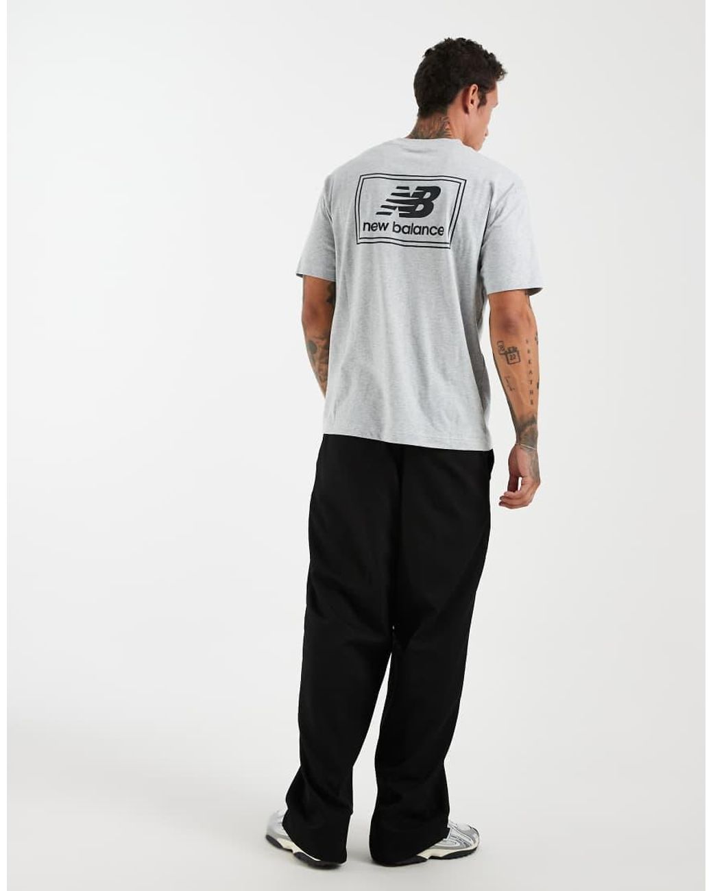 New Balance Gray Woven Label T-shirt for men