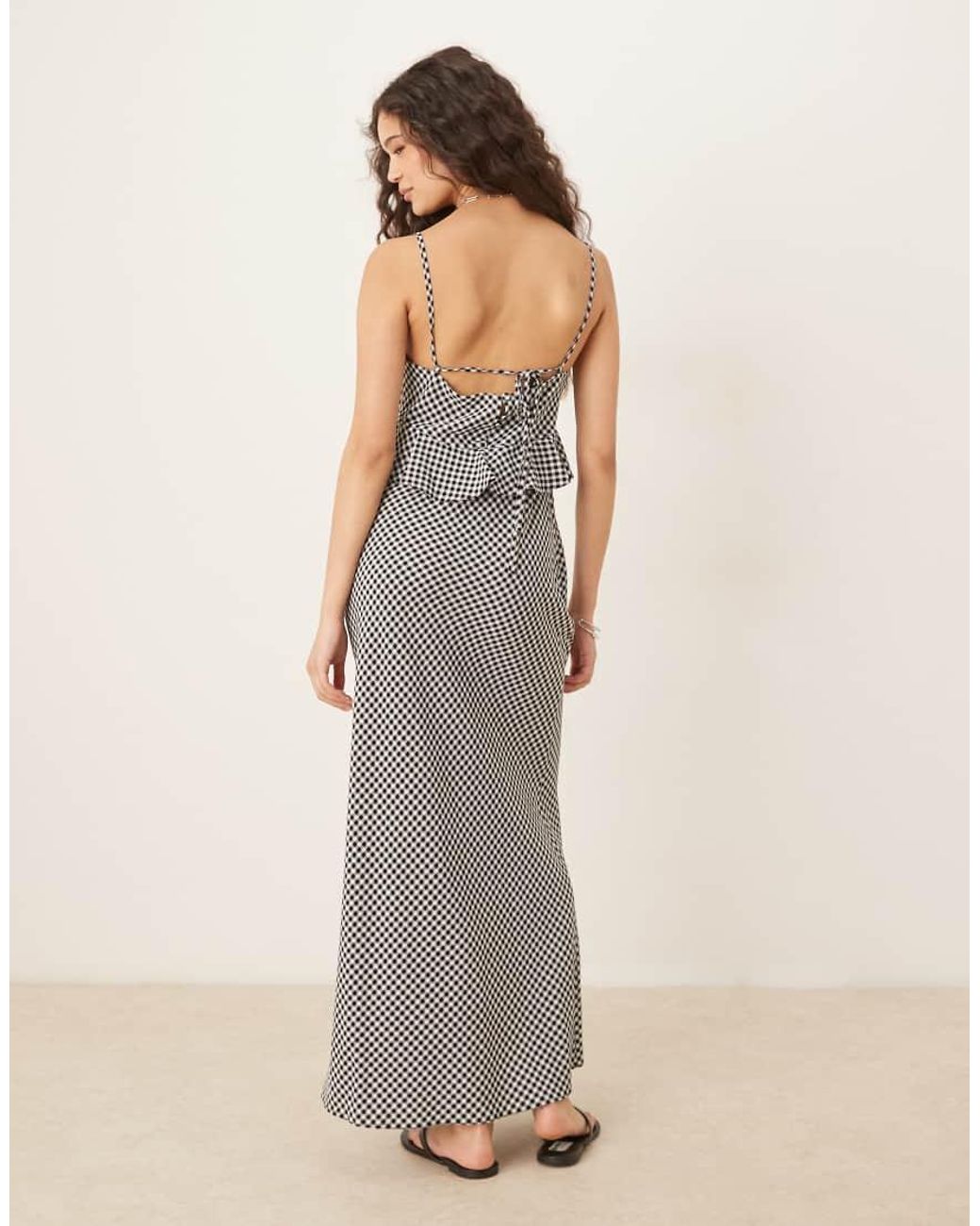 ASOS Natural Cami Frill Maxi Dress