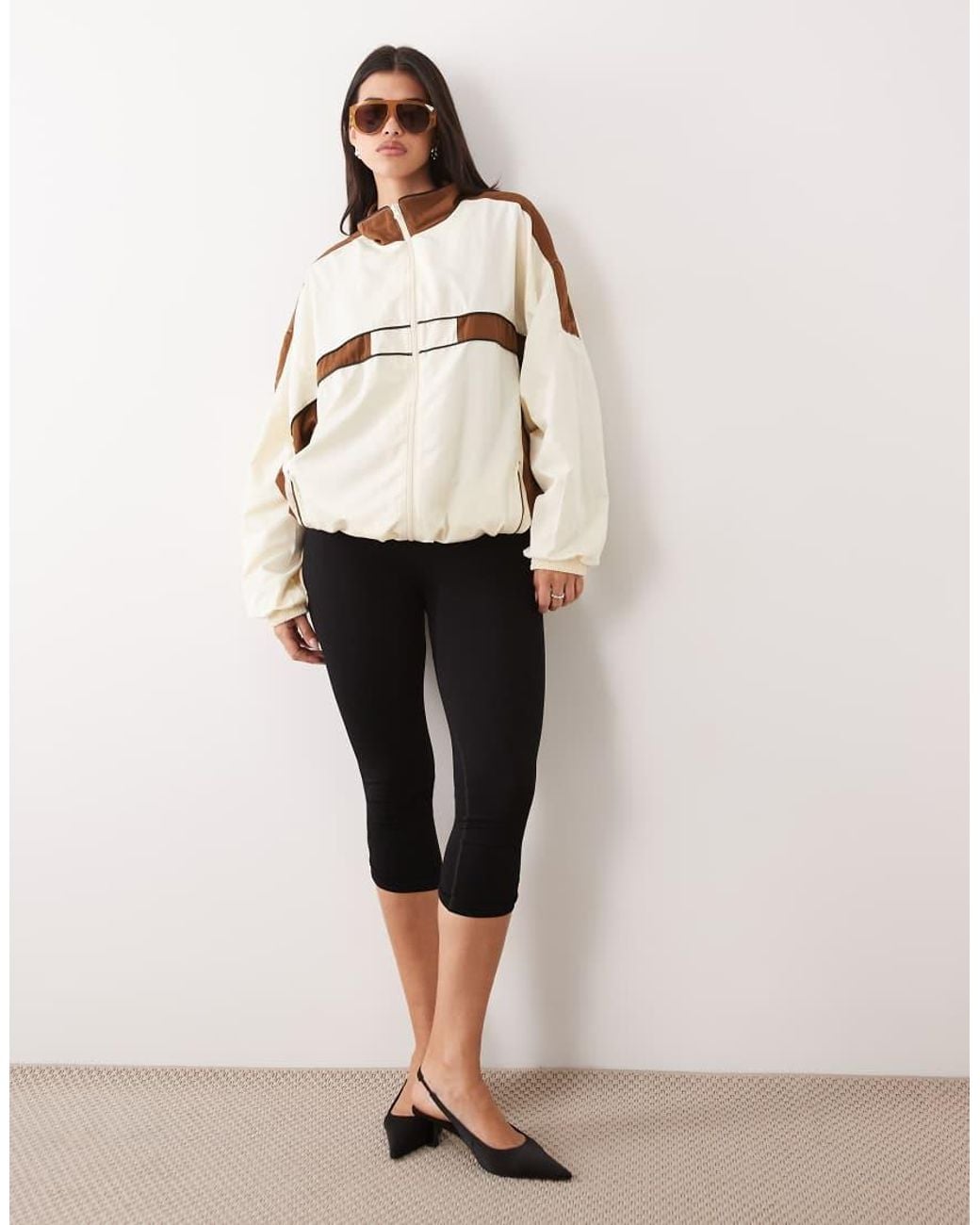Lioness Brown Rhode Funnel Neck Windbreaker Jacket