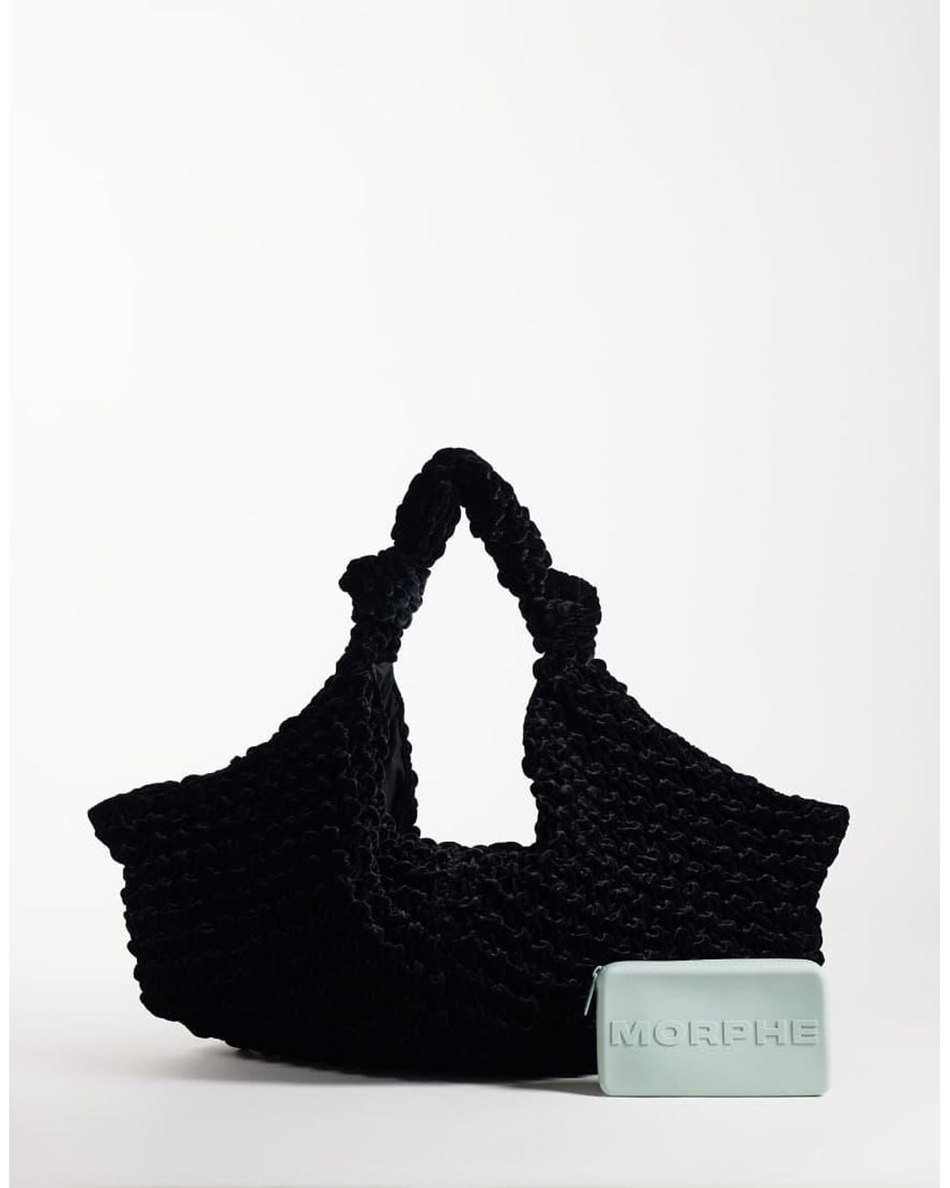 ASOS Black Textured Velvet Shoulder Bag