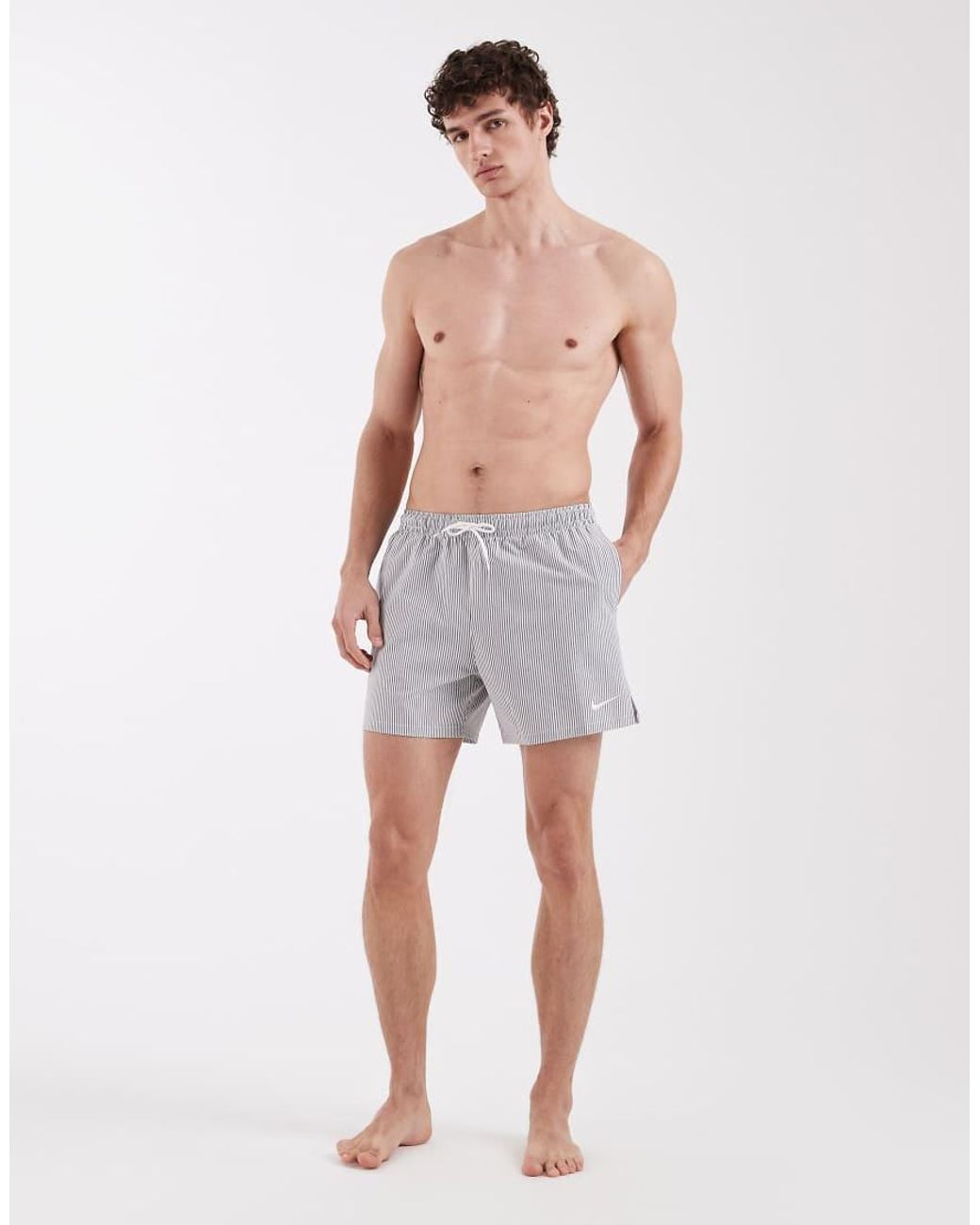 Nike Blue Nike 5 Inch Volley Seersucker Swim Shorts for men