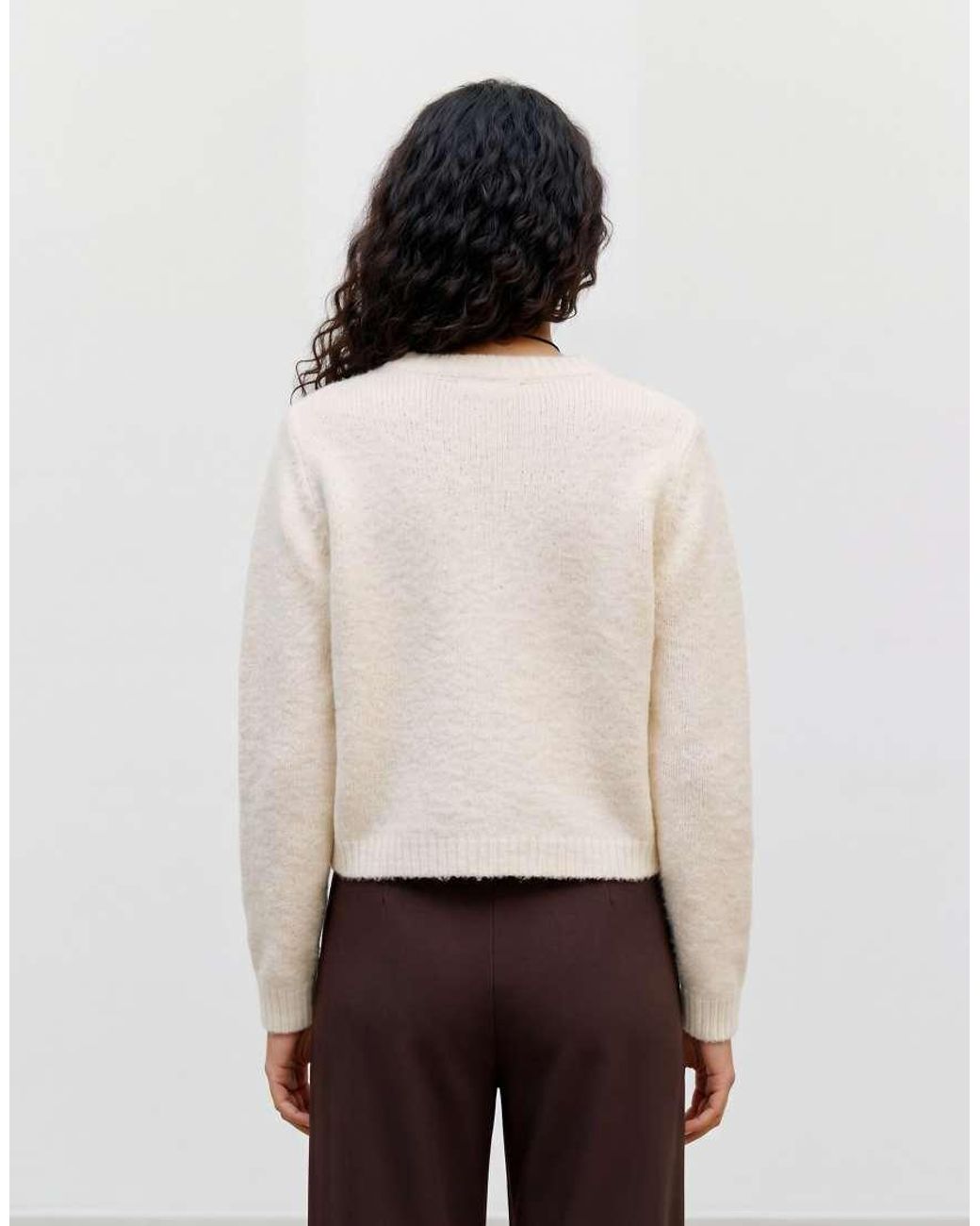 Vero Moda White Soft Fluffy Knit O-neck Jumper