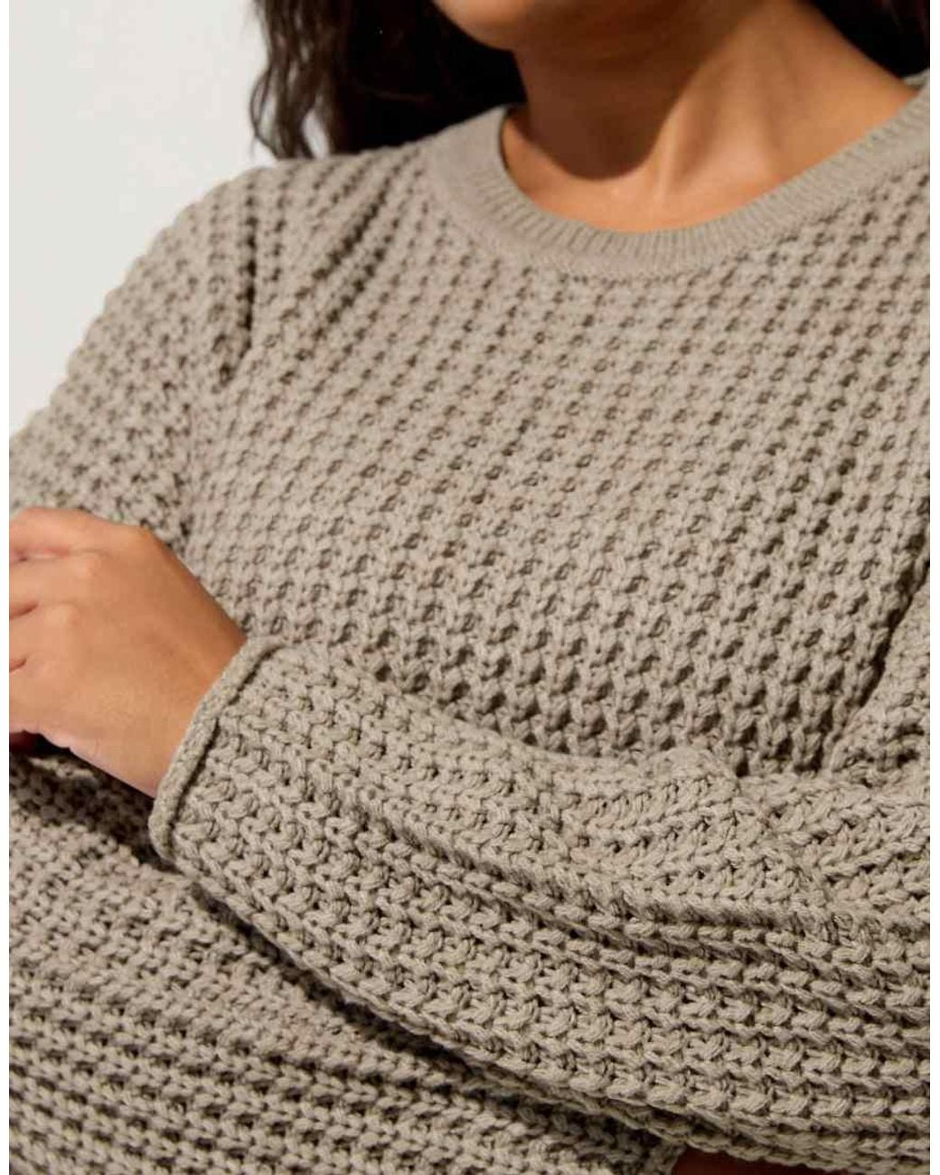 Yours Clothing Brown Waffle Knit Jumper