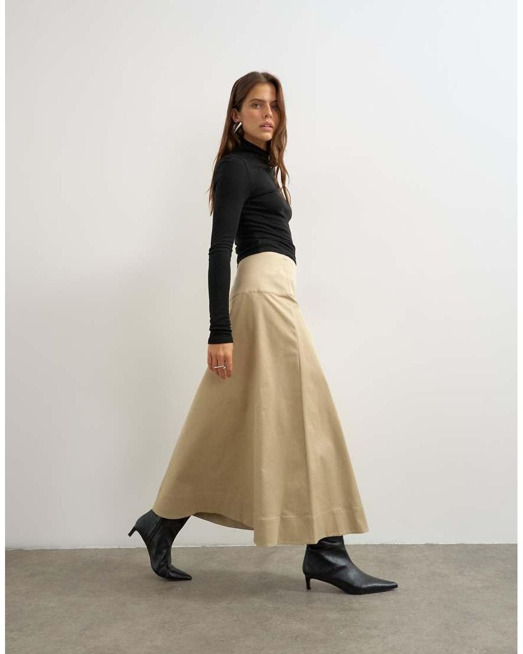 TOPSHOP Natural Wrap Waistband Detail Trench Skirt