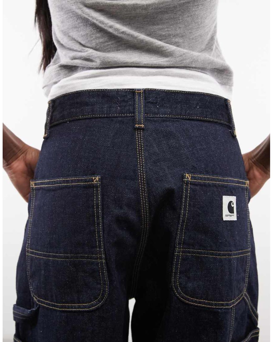 Carhartt Blue Brandon baggy Loose Fit Single Knee Jeans