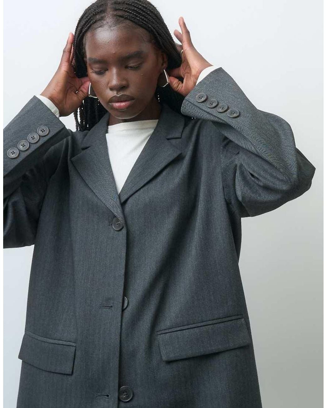 Aware White Longline Blazer Coat