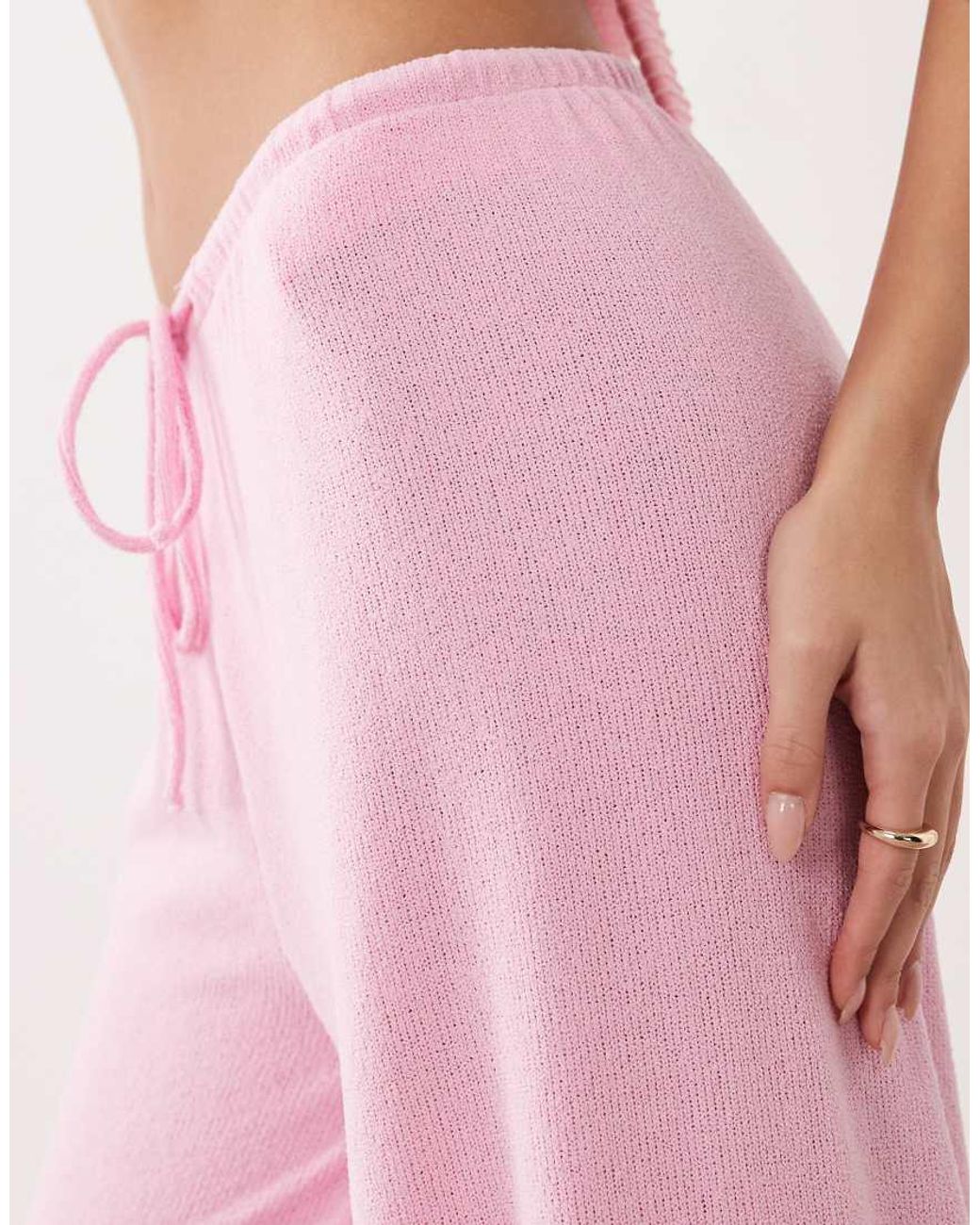 South Beach Pink Wide Leg Knitted Trouser