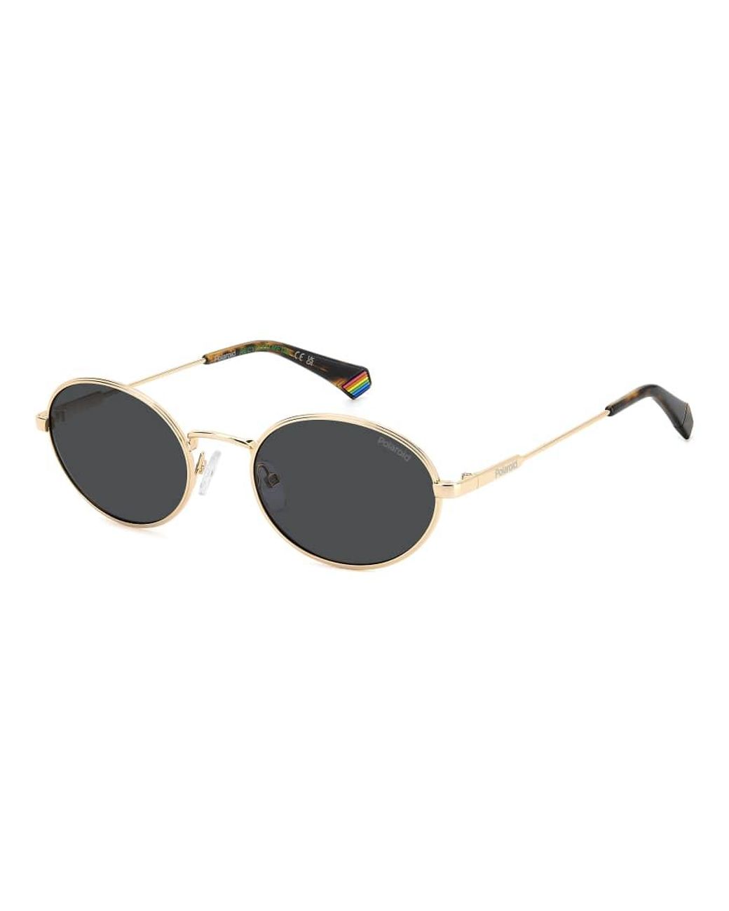 Polaroid Sunglasses Metallic 90S Oval Sunglasses With Polarized Lenses
