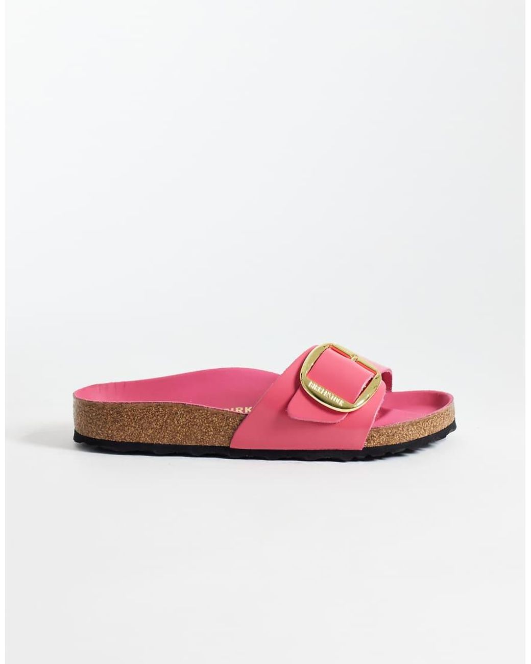 Birkenstock Pink Madrid Big Buckle Patent Leather Sandals