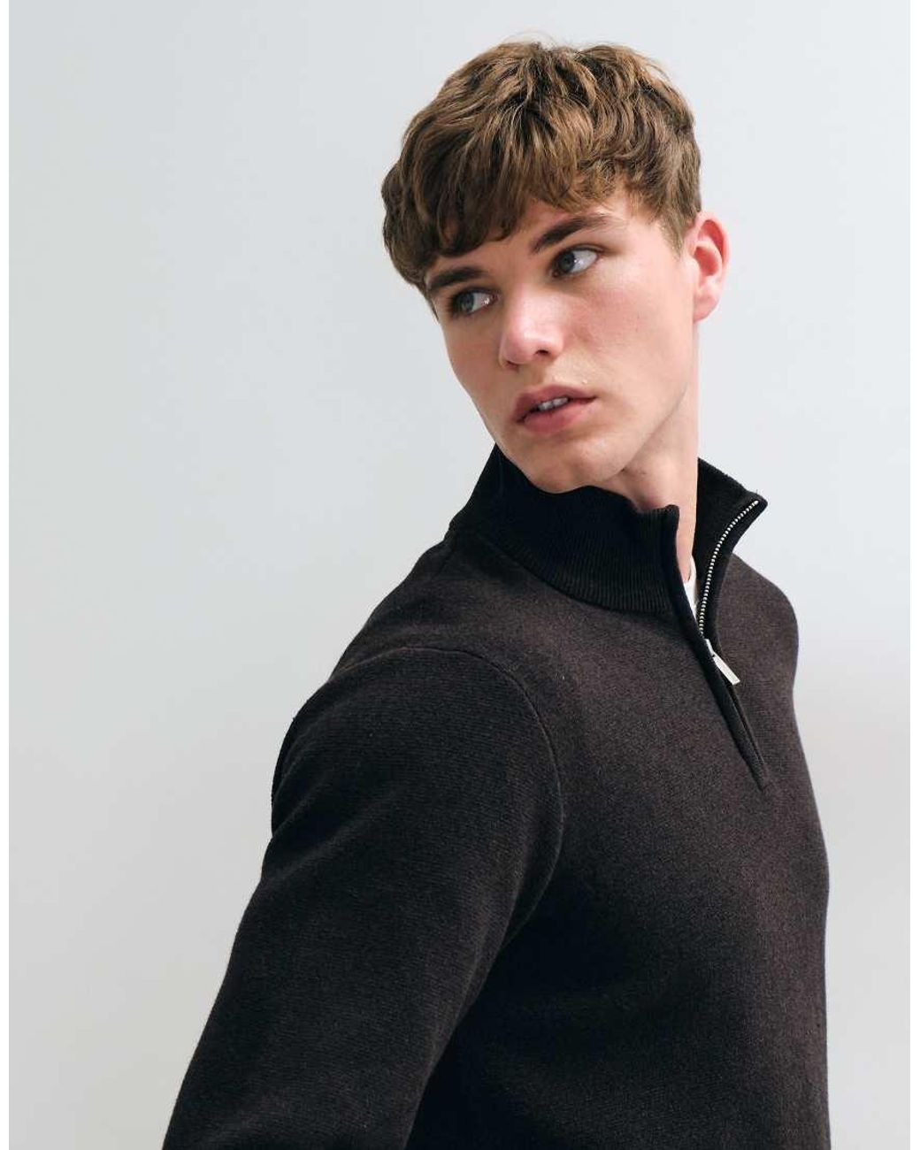 Threadbare Blue Classic 1/4 Zip Sweatshirt for men