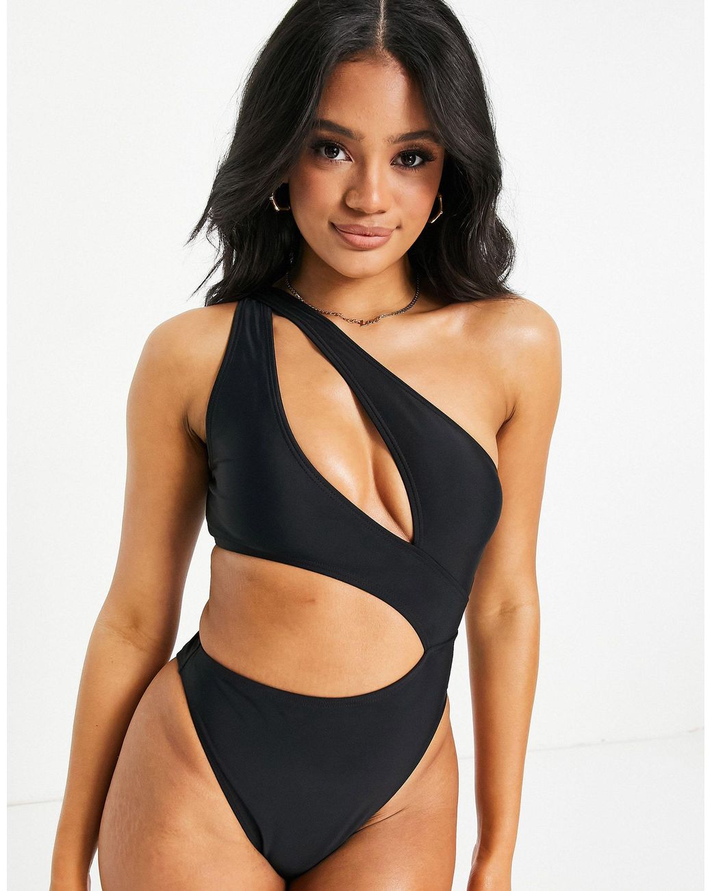 South beach shine tortoise shell hotsell cut out swimsuit in black