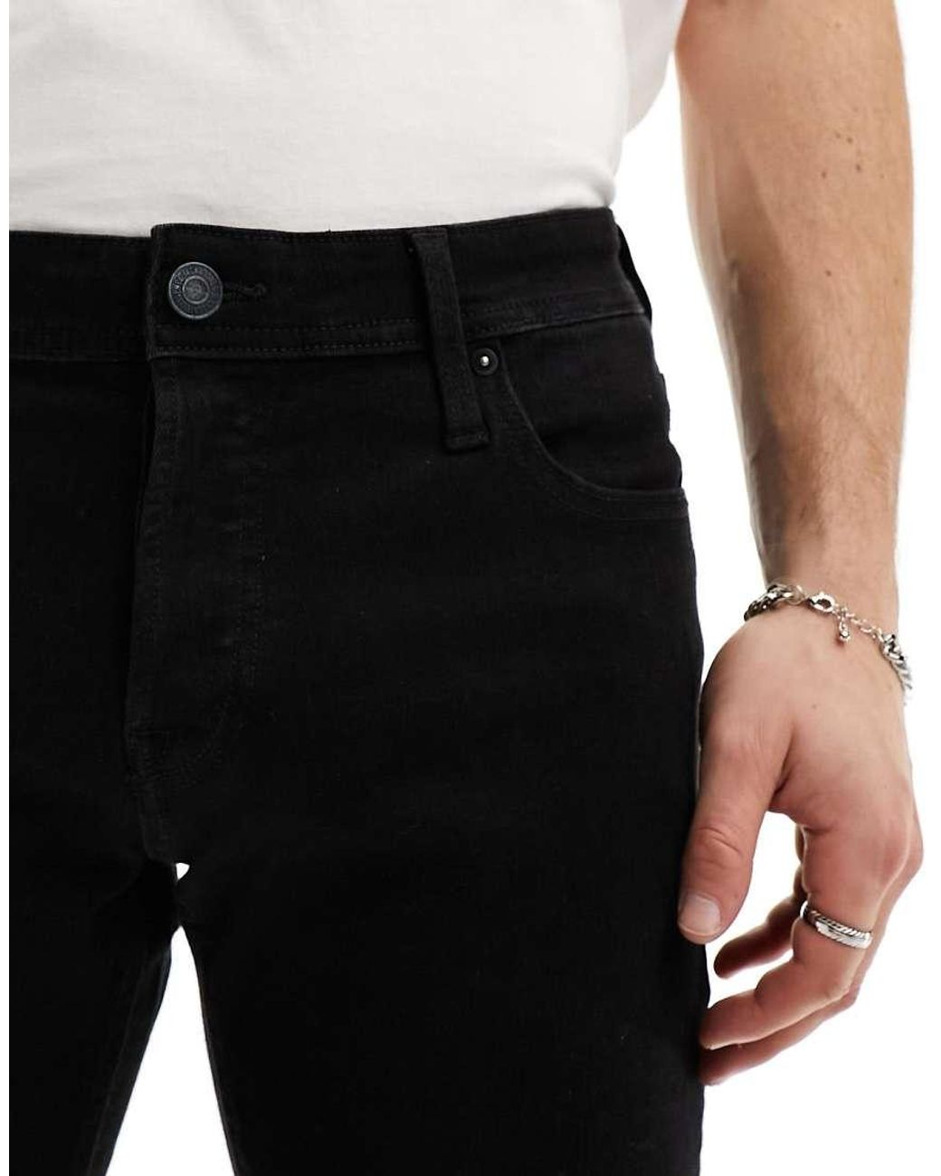 Jack & Jones Black Glenn Slim Tapered Jeans for men